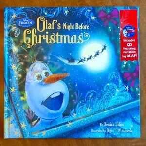 Olaf's Night Before Christmas Book and CD - Disney Books (Hardcover, 2015)